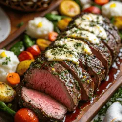 For an herb butter beef tenderloin roast, you need a few key ingredients. The main star is the beef tenderloin. I suggest getting a cut between 2-3 lbs. This size cooks well and serves about 6-8 people.