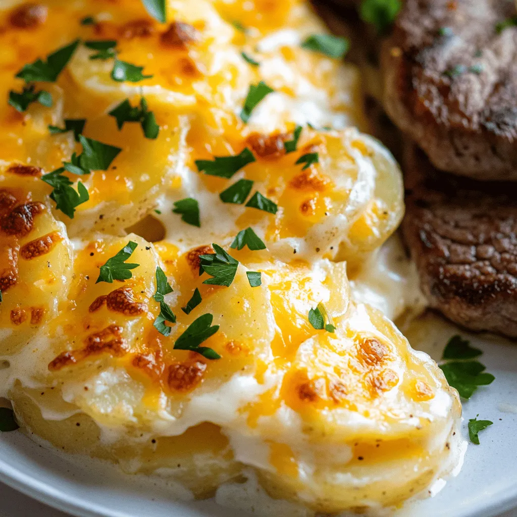 To make scalloped potatoes with savory beef cutlets, you need fresh ingredients. For the scalloped potatoes, gather 4 large russet potatoes, 2 cups of heavy cream, and 2 cups of sharp cheddar cheese. You'll also need 1 medium onion, 3 cloves of garlic, and some herbs like thyme and paprika. Don't forget salt and pepper for seasoning. For the beef cutlets, get 4 cutlets, olive oil, and unsalted butter.