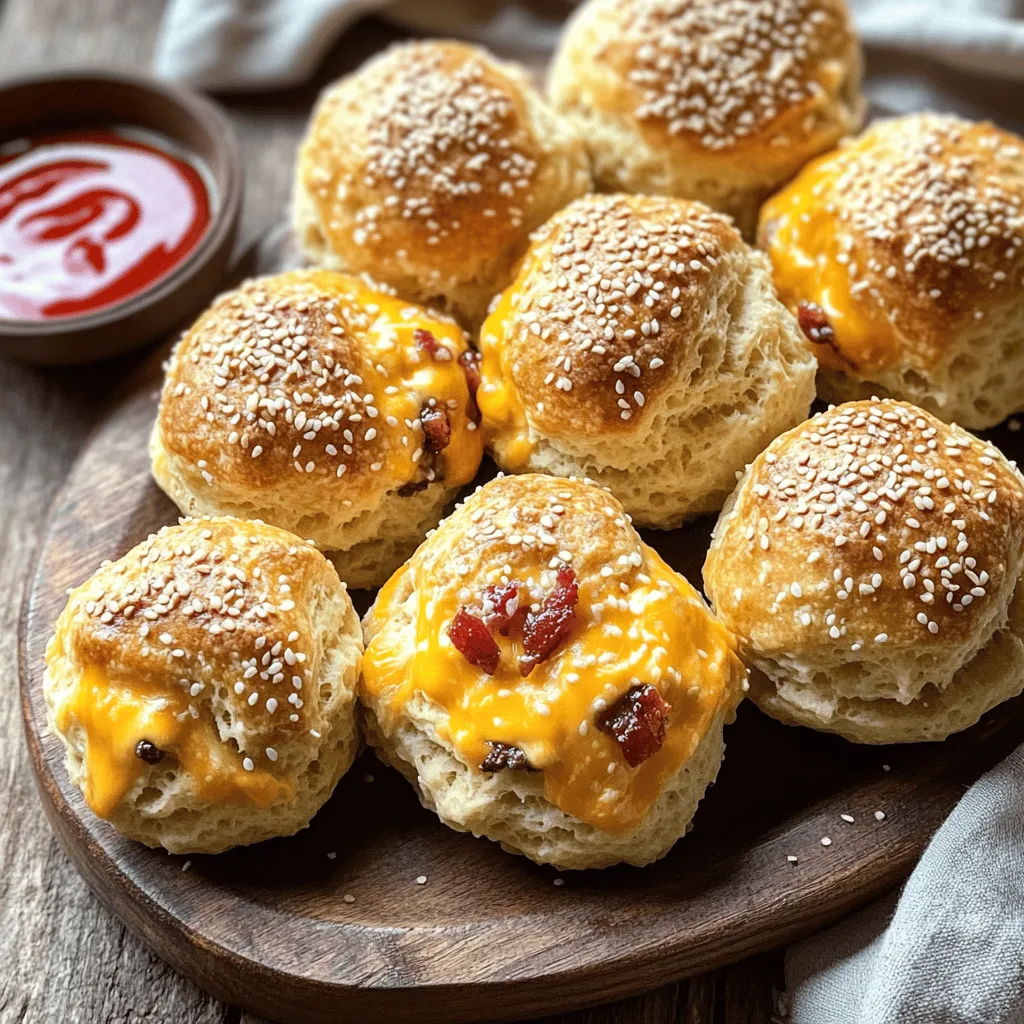 For beefy bacon cheeseburger bombs, you need some key ingredients. First, start with 1 pound of ground beef. This is the base of your bombs. Next, you will need 6 strips of bacon, which should be cooked and crumbled. The bacon adds a savory crunch.