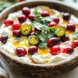 The key ingredients for a great Cranberry Jalapeño Dip start with fresh cranberries. They give the dip a tart and bright flavor. You also need one small jalapeño. Removing the seeds makes it less spicy, so you can adjust the heat to your taste.