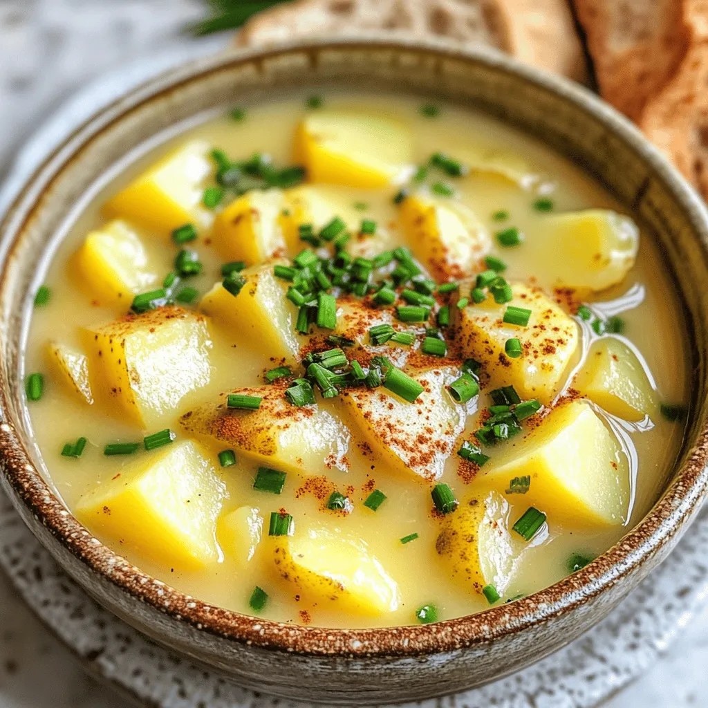 For a rich and creamy potato soup, you need simple ingredients. The key base is Yukon gold potatoes. They give the soup a nice texture and flavor. You will also use onion and garlic for a fragrant base.