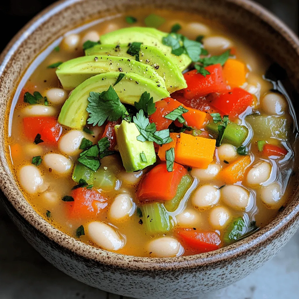 The base of this soup is simple yet full of flavor. You need white beans, like cannellini or great northern. These beans are creamy and rich. They give the soup its hearty texture.