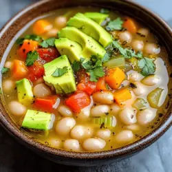 The base of this soup is simple yet full of flavor. You need white beans, like cannellini or great northern. These beans are creamy and rich. They give the soup its hearty texture.