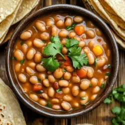 To make copycat Rubio's pinto beans, you need a few key ingredients. First, use dried pinto beans. Two cups are perfect for this recipe. Rinse them well before soaking. You will also need four cups of water to cook the beans.