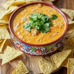 Chili queso dip shines thanks to its simple yet bold ingredients. First, Velveeta cheese is a must. It melts smoothly and gives a creamy base. Next, I add heavy cream. This adds richness and keeps the dip silky.