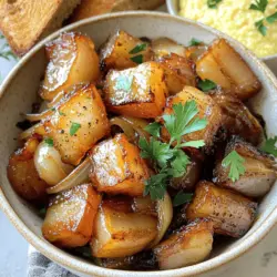 Savory Beer-Infused Onions with Crispy Salted Pork Dish