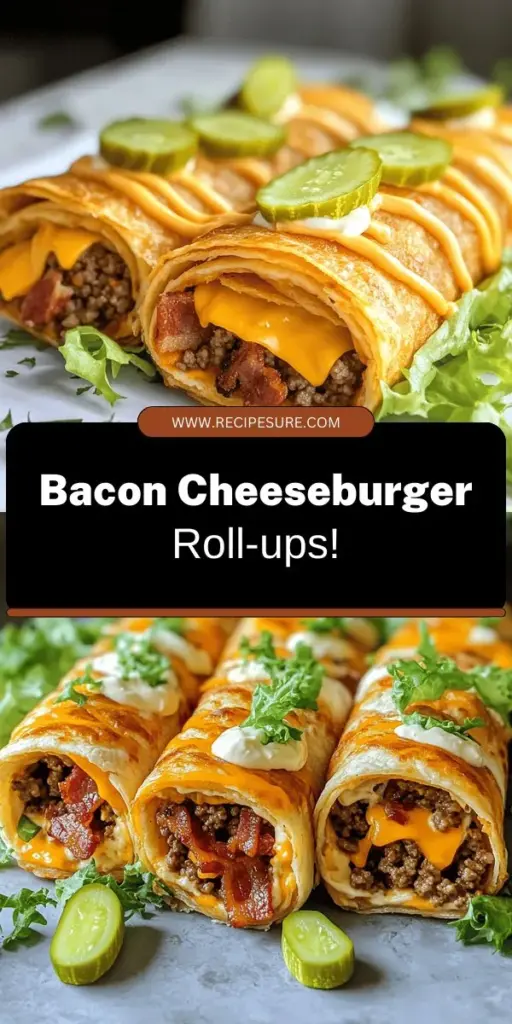 Get ready to impress your guests with the Tasty Ultimate Bacon Cheeseburger Tortilla Roll-ups! These bite-sized snacks combine crispy bacon, juicy beef, and melted cheese in a soft tortilla, making them a perfect treat for parties or casual gatherings. In this post, you'll find an easy-to-follow recipe and tips to make your roll-ups a crowd favorite. Click through to explore how to create these irresistible snacks that everyone will love!