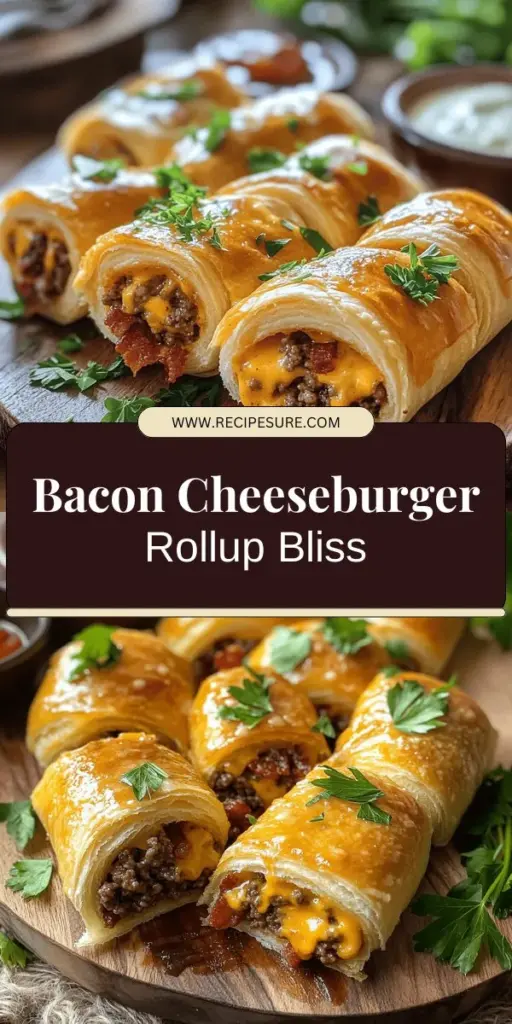 Get ready to elevate your snack game with these irresistible Garlic Butter Bacon Cheeseburger Rollups! Combining the mouthwatering flavors of cheeseburgers in a fun, easy-to-eat roll, these treats are perfect for any gathering or cozy night in. Learn how to prepare them quickly with simple ingredients and tips for delicious variations. Ready to impress your guests? Click through for the full recipe and bring these savory delights to life!