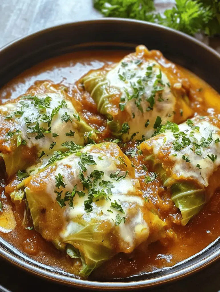 Discover the ultimate comfort food with our Cabbage Rolls Delight recipe! Packed with hearty ingredients and bursting with flavor, these cabbage rolls are perfect for family dinners or meal prep. Whether you prefer a classic filling of beef and rice or a vegetarian twist, this dish is sure to impress. Easy to make and incredibly satisfying, it's a wholesome meal that everyone will love. Try it today and enjoy a taste of home!