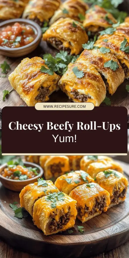 Looking for a simple and delicious meal? Try my Cheesy Beefy Roll-Ups recipe! These flavorful roll-ups are perfect for family dinners or parties and are easy to customize with different meats and veggies. Filled with tasty cheeses and savory spices, they're sure to please any crowd. Click through to explore the full recipe and discover tips for varying the ingredients and making prep a breeze. Get ready to enjoy cheesy goodness!