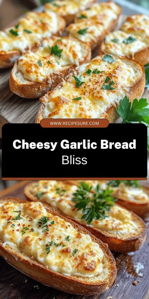 Indulge in the ultimate cheesy garlic bread with this crunchy and flavorful recipe! Discover the simple ingredients and perfect techniques to create a mouthwatering treat that pairs beautifully with soups or pasta. Whether you prefer classic mozzarella or want to spice it up with gourmet ingredients, there's a variation for everyone. Click through to explore the full recipe and elevate your garlic bread game today!