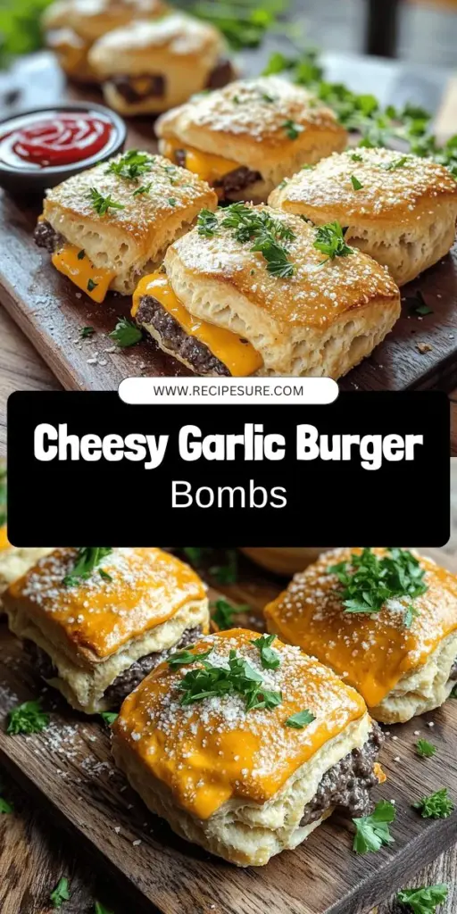 If you're looking for a snack that’s bursting with flavor, you’ll love Garlic Parmesan Cheeseburger Bombs! These delicious treats combine savory beef, melted cheese, and garlic wrapped in soft biscuit dough for a crispy finish. Perfect for parties or casual snacking, they are easy to make and sure to impress your guests. Check out the full recipe for tips on ingredients, assembly, and creative variations to elevate your snack game today!