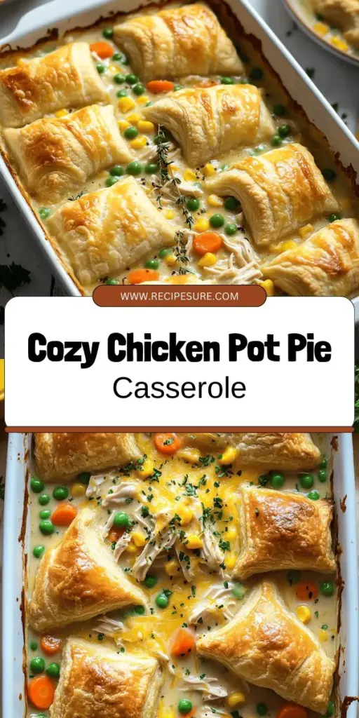 Satisfy your family's cravings with this Easy Chicken Pot Pie Casserole, a delicious and comforting dinner perfect for busy weeknights. Packed with tender chicken, colorful vegetables, and a creamy sauce, topped with golden crescent rolls, this dish is both simple to make and a crowd-pleaser. Discover tips for customization and serving suggestions that elevate your meal. Click through to explore the full recipe and start cooking tonight!