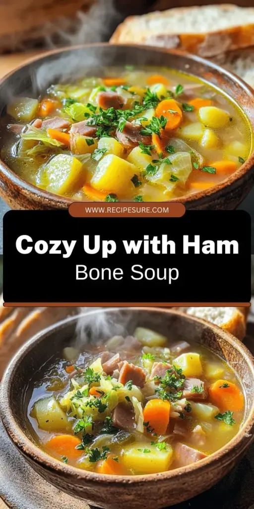 Warm up your dinner table with this Hearty Ham Bone Soup with Potatoes and Cabbage recipe. Perfect for using leftover ham, this comforting soup combines rich flavors and wholesome ingredients in just a few simple steps. Packed with nutrients from potatoes and cabbage, it's ideal for chilly days or a quick weeknight meal. Click through for the full recipe and start cooking this delightful dish today!