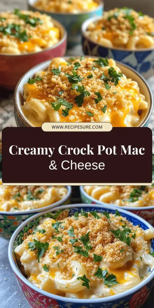 Craving a delicious and creamy crock pot mac and cheese that everyone will love? Discover the ultimate guide to making perfect crock pot mac and cheese with simple ingredients and easy steps. From classic flavors to fun variations, I’ll show you how to mix and match cheeses and customize your dish. Whether it's for a weeknight dinner or a gathering, this recipe is sure to impress. Click through to explore the recipes and elevate your mac and cheese game!