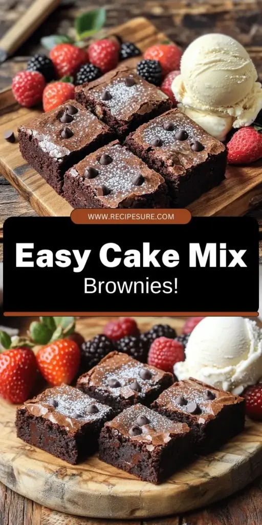 Discover the joy of baking with cake mix brownies using this easy and delicious recipe guide. Perfect for both beginners and seasoned bakers, you'll learn how to create fudgy, chocolatey brownies in no time with just a few ingredients. From customizing flavors to baking tips, this guide has it all. Get inspired and whip up your own mouthwatering batch of cake mix brownies today! Click through for the full recipe and make dessert easier and more fun!