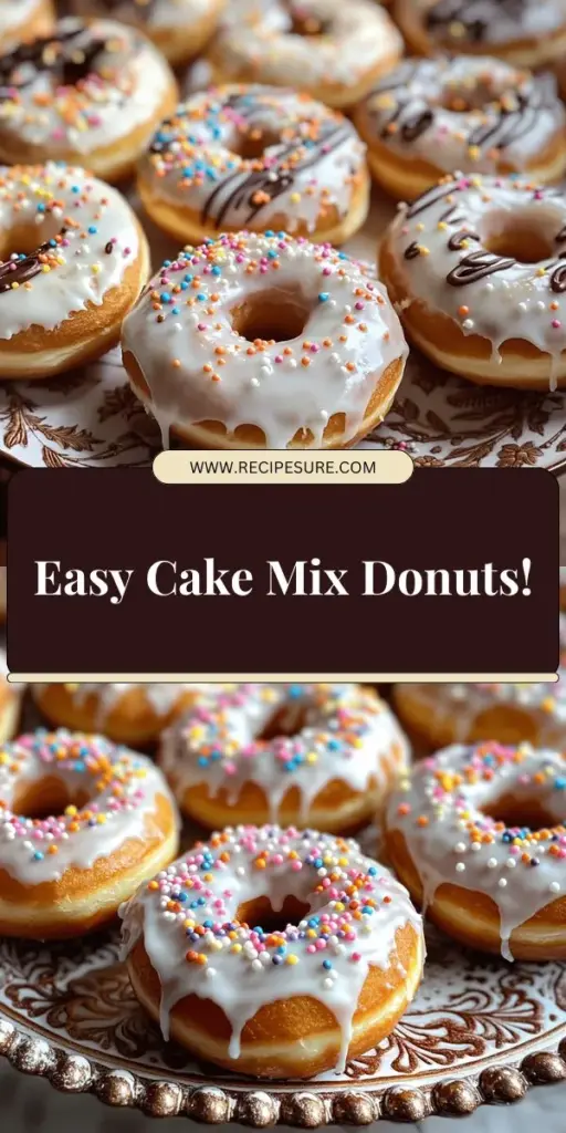 Satisfy your donut cravings with this simple and delicious cake mix donuts recipe! Perfect for beginners, you'll whip up fluffy, homemade donuts in no time using just a few ingredients and your favorite cake mix flavor. From baking tips to creative decorating ideas, this recipe has everything you need to impress friends and family. Click through to explore the full recipe and start baking your sweet treats today!