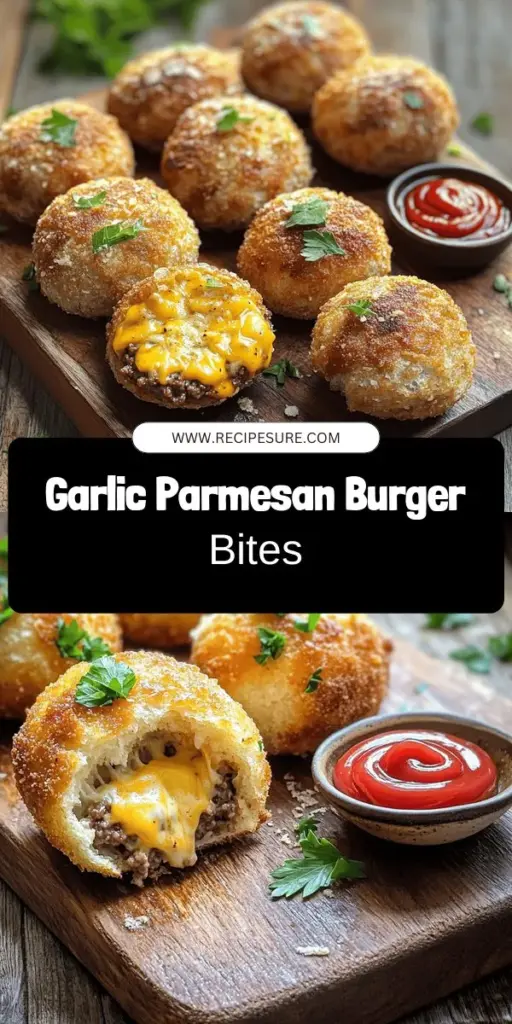 Elevate your snack time with Garlic Parmesan Cheeseburger Bombs, the ultimate bite-sized treat! Bursting with juicy beef, creamy cheese, and savory garlic, these golden dough bombs will wow your guests at any gathering. Easy to make and packed with flavor, they’re perfect for game nights or casual get-togethers. Click to explore the full recipe and impress your friends with this irresistible snack that everyone will love!