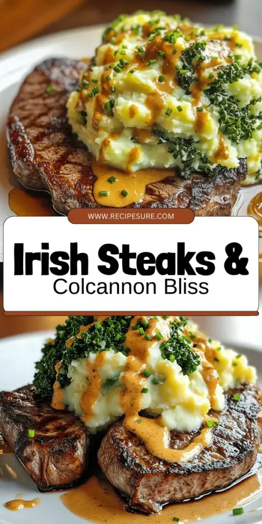 Indulge in a taste of Ireland with our Gaelic Irish Steaks with Whiskey Cream and Colcannon recipe! This delightful dish combines juicy ribeye steaks topped with a rich whiskey cream sauce alongside creamy colcannon made with Yukon gold potatoes and kale. Perfect for impressing guests or a comforting dinner at home, this recipe is simple to follow and packed with flavor. Click through to explore all the tips and steps for creating this unforgettable meal.