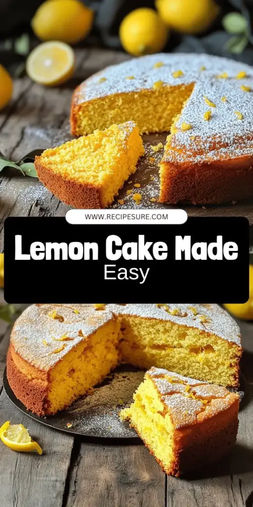 Discover the joy of baking with this Easy Lemon Cake recipe that’s both simple and bursting with flavor! Perfect for beginners and expert bakers alike, this guide walks you through essential ingredients and steps to create a moist, delicious cake everyone will love. Add a twist with fun variations or serving suggestions that enhance its zesty taste. Click through to explore the full recipe and get baking today!