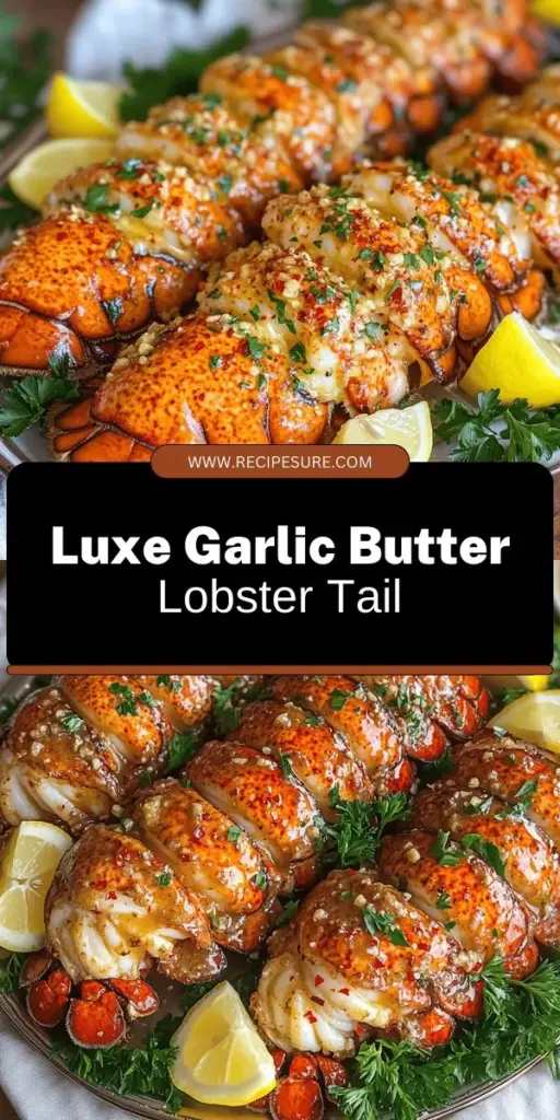 Elevate your dinner experience with this Garlic Butter Lobster Tail recipe that's simple yet luxurious. With creamy garlic butter enhancing fresh lobster, this dish will impress any guest. Discover how to select quality lobster tails, prepare them perfectly, and create a savory sauce that ties it all together. Ready to delight your taste buds? Click through for the full recipe and start your gourmet cooking adventure today!