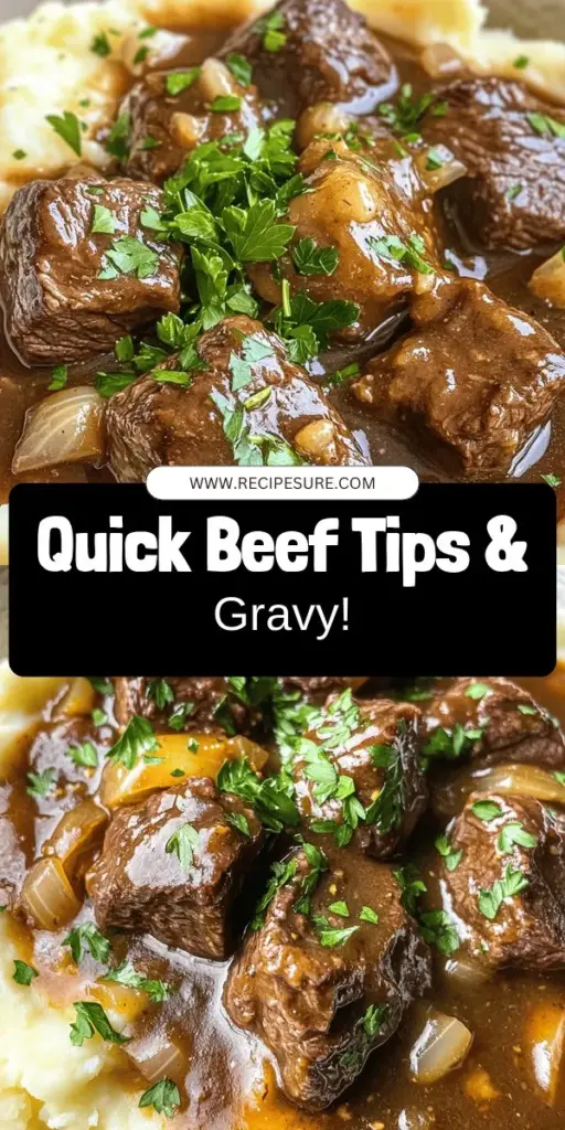 Looking for a delicious and comforting meal that your family will adore? Try this savory beef tips with gravy recipe! It's quick and easy, perfect for busy weeknights. Learn how to make tender beef tips with a rich gravy and simple ingredients that will have everyone coming back for seconds. Discover essential cooking tips, variations to get creative, and how to store leftovers. Click through for the full recipe and elevate your weeknight dinners!