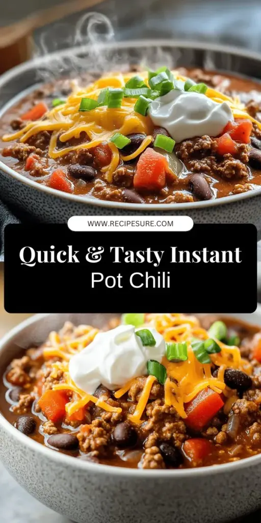 Craving a warm, hearty meal that’s quick and easy to make? Discover the best Instant Pot chili recipe that will impress your family and friends! This flavorful guide walks you through essential ingredients, helpful preparation tips, and a simple step-by-step cooking process. Plus, explore seasoning secrets and fun variations to customize your dish. Click through now to uncover the ultimate chili recipe and start cooking today!