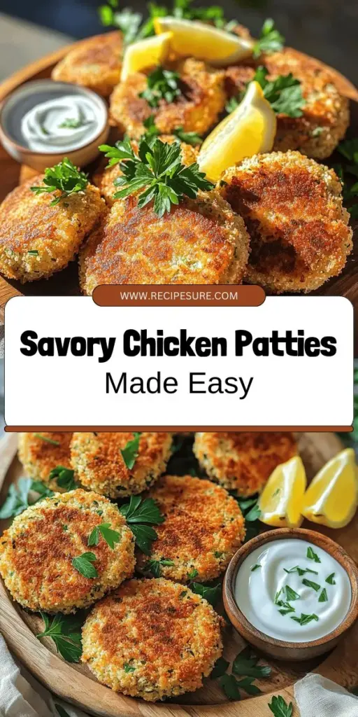 Discover the perfect recipe for savory chicken patties that everyone will love! This easy chicken cakes recipe is not only simple to follow, but it's also packed with flavor. Learn how to make these delicious chicken patties with minimal ingredients and customizable options for added nutrition. Perfect for meals or appetizers, your family will be asking for more. Click through for the full recipe and start cooking today!