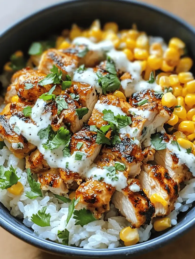 Discover the delicious fusion of flavors with this Street Corn Chicken Rice Bowl recipe! Perfect for a quick weeknight dinner, this bowl combines succulent grilled chicken, savory rice, and vibrant street corn inspired toppings. Top it off with zesty lime, fresh cilantro, and a sprinkle of cheese for an irresistible meal. Ideal for meal prep, this recipe is not only satisfying but also easy to make. Try it today and elevate your dinner experience!
