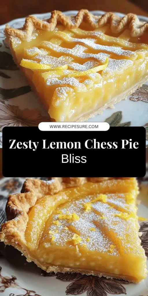 Discover the delightful world of Lemon Chess Pie with this easy dessert recipe that promises to brighten your day! This zesty treat combines rich flavors and simple ingredients to create a decadent pie everyone will love. Learn about key ingredients, helpful baking tips, and fun variations to personalize your creation. Ready to impress your friends and family? Click through to explore the full recipe and start baking your irresistible Lemon Chess Pie today!