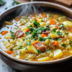 Savory Irish Bacon, Cabbage, and Potato Soup Recipe