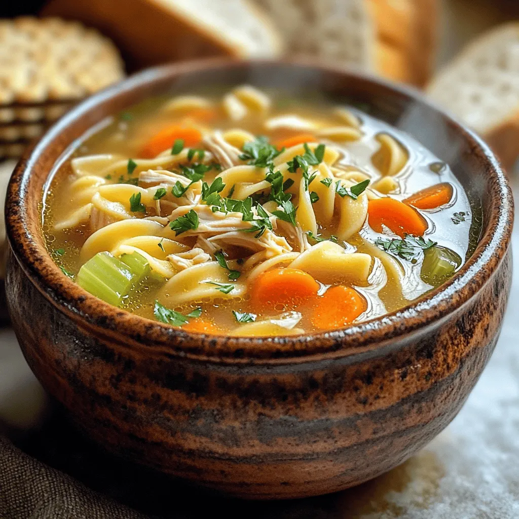 To make a great chicken noodle soup, you need fresh, quality chicken soup ingredients. Start with a good base. Homemade chicken broth for soup is best, but store-bought works too. It adds deep flavor to your dish.