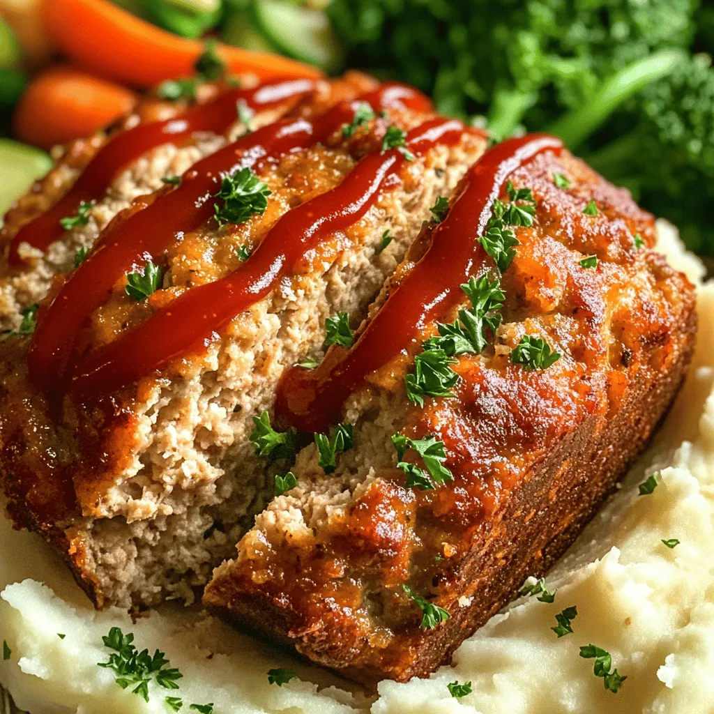 The right ingredients make this dish stand out. For a flavorful chicken meatloaf, you need ground chicken, breadcrumbs, and Parmesan cheese. These elements create a moist chicken meatloaf that melts in your mouth.