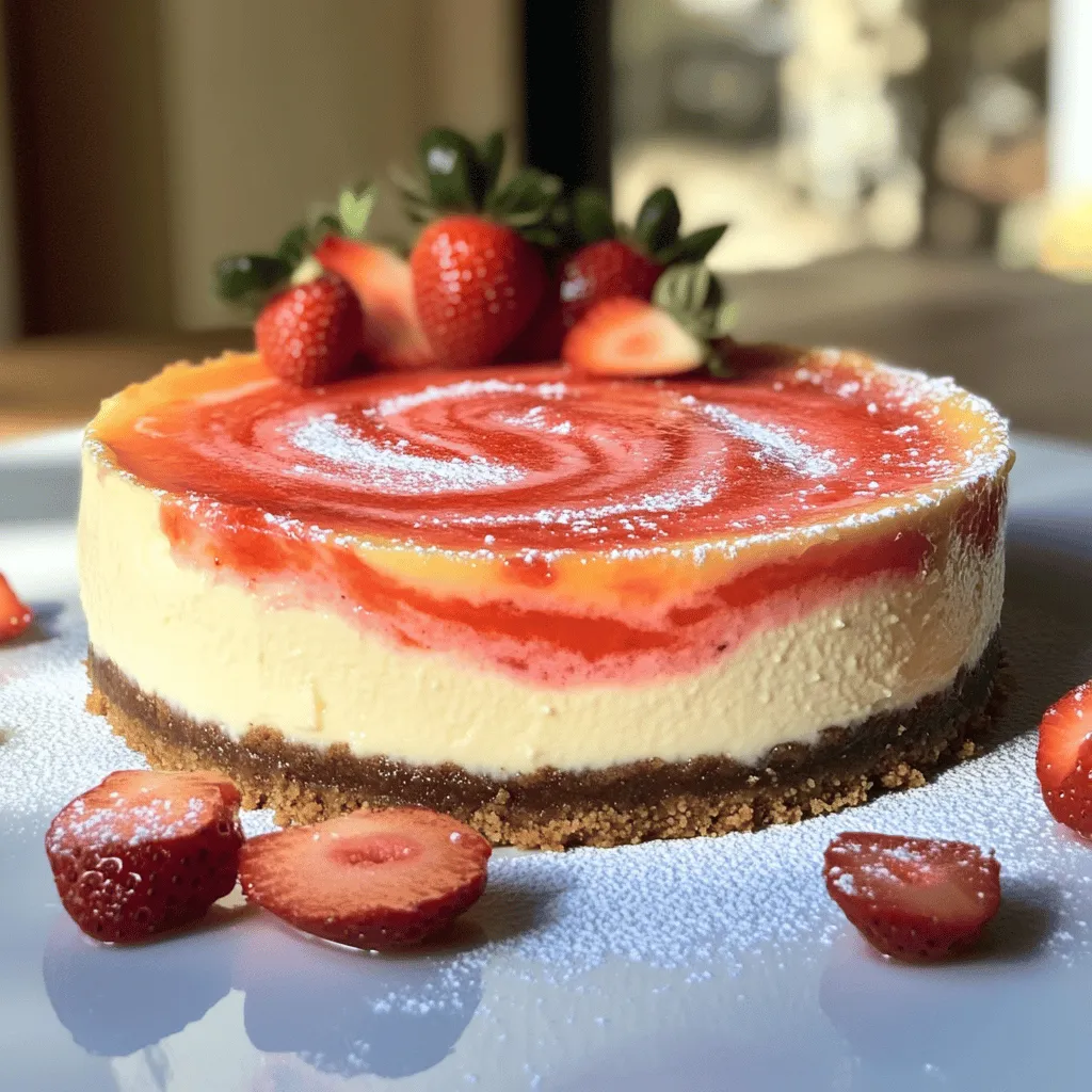 To make a delicious strawberry cheesecake, you need simple, fresh ingredients.