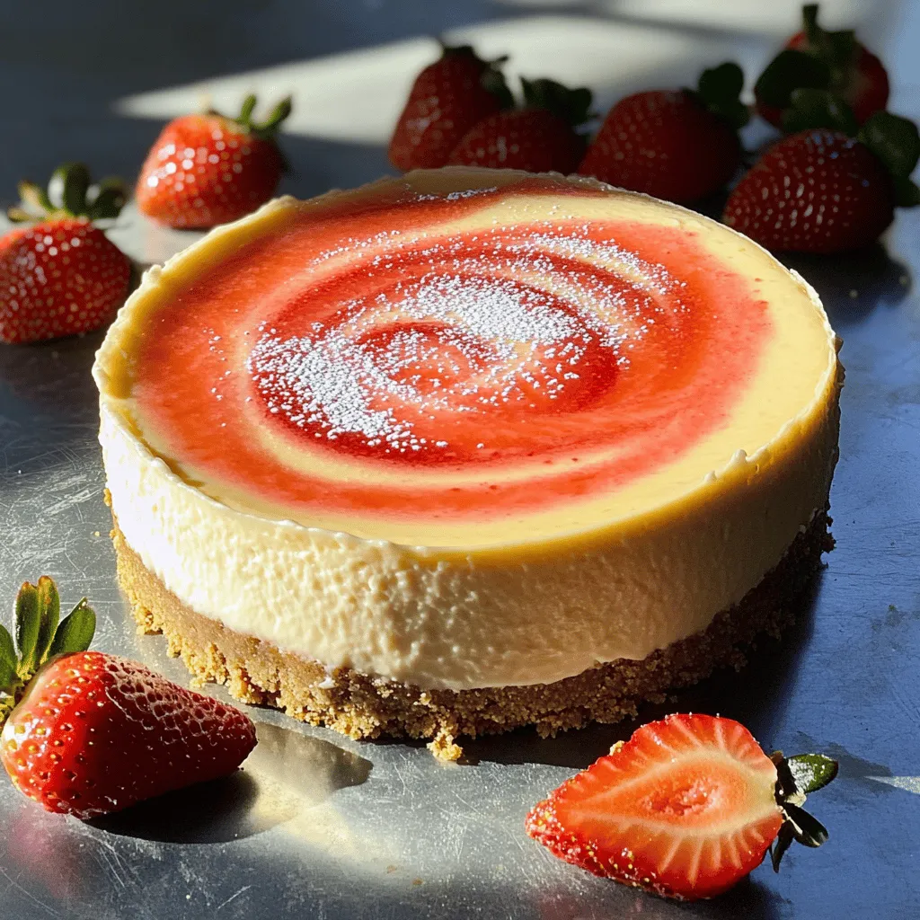 To make a delicious strawberry cheesecake, you need simple, fresh ingredients.