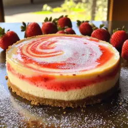 To make a delicious strawberry cheesecake, you need simple, fresh ingredients.