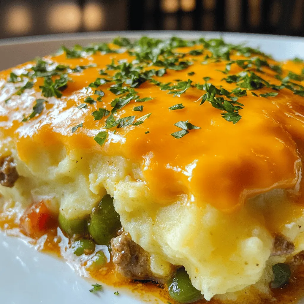 For a tasty mashed potato meatloaf casserole, you need some key ingredients. Start with 1 pound of ground beef or turkey. You will also need 1/2 cup of breadcrumbs and 1/4 cup of finely chopped onion. Add 1/4 cup of chopped bell pepper, 1 minced garlic clove, and 1 beaten egg. Season with 1 teaspoon of Worcestershire sauce, 1 teaspoon of salt, 1/2 teaspoon of black pepper, and 1/2 teaspoon of dried thyme. For the top layer, use 4 cups of mashed potatoes, 1 cup of shredded cheddar cheese, and 1 cup of chopped green beans. Don't forget 1/2 cup of beef broth to keep it moist.