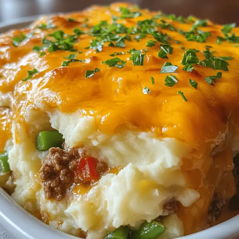 For a tasty mashed potato meatloaf casserole, you need some key ingredients. Start with 1 pound of ground beef or turkey. You will also need 1/2 cup of breadcrumbs and 1/4 cup of finely chopped onion. Add 1/4 cup of chopped bell pepper, 1 minced garlic clove, and 1 beaten egg. Season with 1 teaspoon of Worcestershire sauce, 1 teaspoon of salt, 1/2 teaspoon of black pepper, and 1/2 teaspoon of dried thyme. For the top layer, use 4 cups of mashed potatoes, 1 cup of shredded cheddar cheese, and 1 cup of chopped green beans. Don't forget 1/2 cup of beef broth to keep it moist.