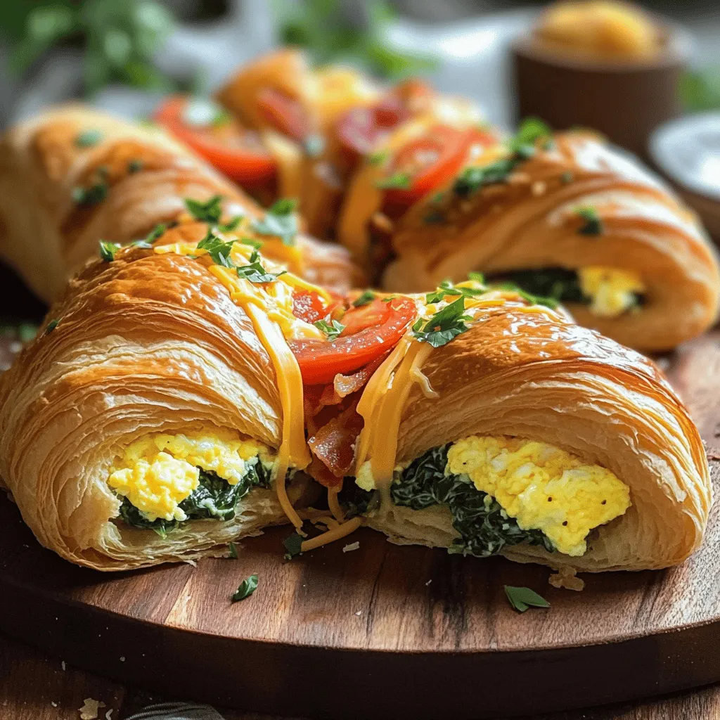 To make the best croissant breakfast sandwich, you need quality ingredients. Start with large, buttery croissants. They should be flaky and fresh. For the filling, use large eggs and heavy cream. This mix creates rich, creamy scrambled eggs.