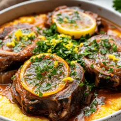 Osso Buco is a rich Italian dish made with veal shanks. The name means "bone with a hole," referring to the marrow inside the bone. This dish is popular for its hearty flavor and tender meat. Many people enjoy it for special occasions.