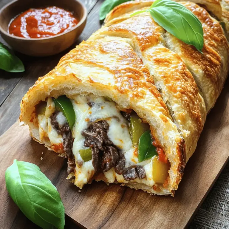 To make a great mozzarella cheesesteak stromboli, you need some key ingredients. First, the base dough is the most important part. You can use 1 lb of pizza dough, either store-bought or homemade. This dough creates a nice outer layer that holds the filling.