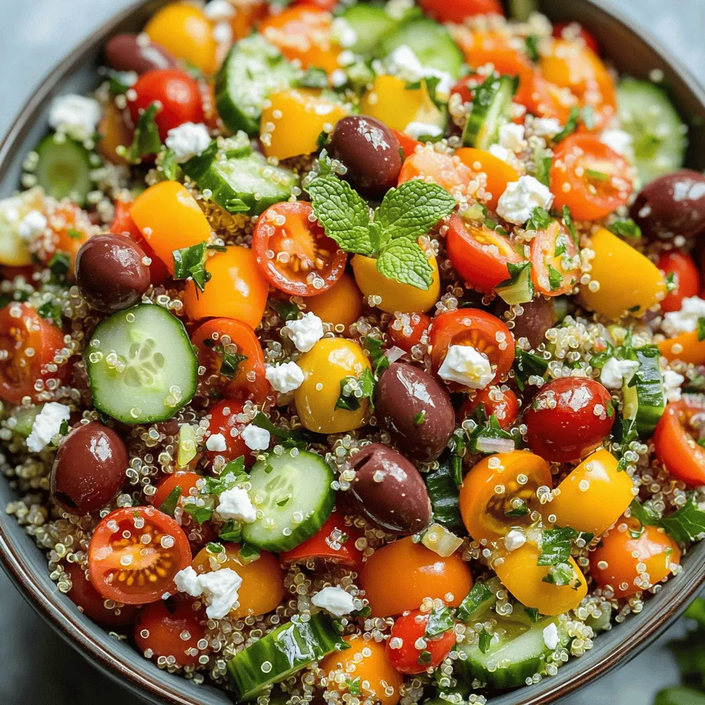 The Greek Quinoa Chopped Salad bursts with flavor and color. Each ingredient adds nutrition and taste. Here’s what you need: