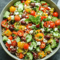 The Greek Quinoa Chopped Salad bursts with flavor and color. Each ingredient adds nutrition and taste. Here’s what you need: