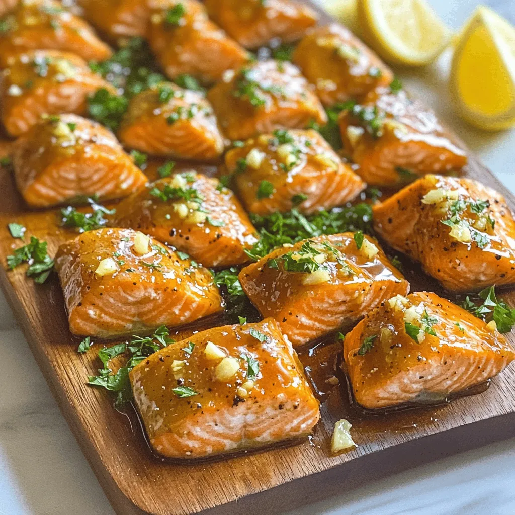 To make honey garlic salmon bites, you need a few key ingredients. Start with 1 pound of salmon fillet. Cut it into bite-sized pieces. This gives you tasty, easy-to-eat bites.