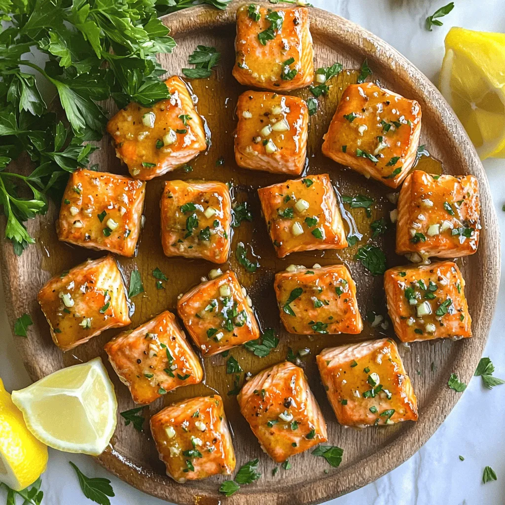 To make honey garlic salmon bites, you need a few key ingredients. Start with 1 pound of salmon fillet. Cut it into bite-sized pieces. This gives you tasty, easy-to-eat bites.