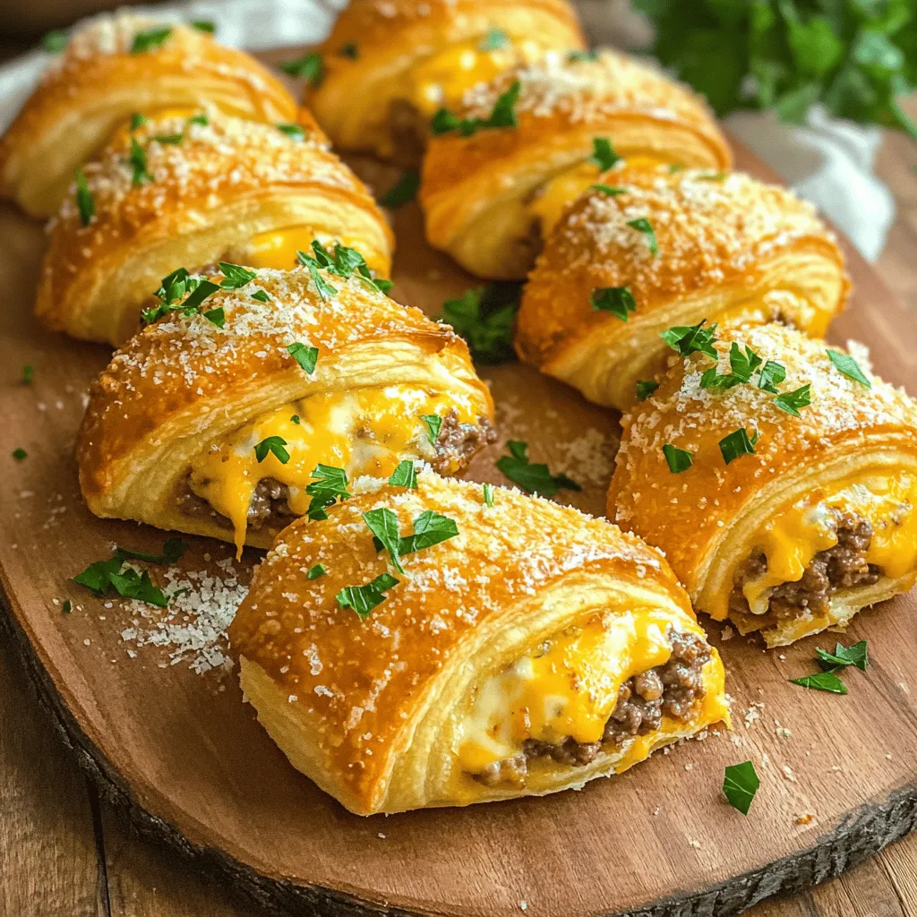 Garlic Parmesan cheeseburger bombs are tasty snacks that everyone loves. They combine juicy beef with rich cheese, all wrapped in flaky dough. The magic happens when you add garlic and Parmesan. This combo boosts the cheeseburger flavor, making it truly special.