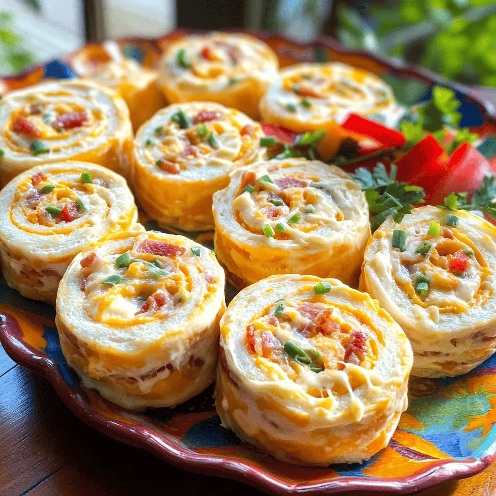 Bacon cheddar ranch pinwheels shine as a top choice for gatherings. They are easy to make and quick to serve, which makes them a hit. You can whip them up in just 10 minutes. They taste great and look fun on a platter.