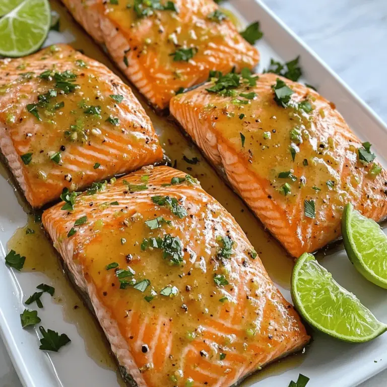 To make the best honey-lime garlic butter baked salmon, you need fresh, quality ingredients. First, choose salmon fillets. I recommend using skin-on fillets for added flavor and moisture. Each fillet should weigh about 6 ounces.