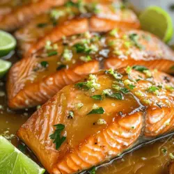 The honey-lime garlic butter salmon recipe shines thanks to its simple yet vibrant ingredients. Each plays a big role in creating a tasty dish.