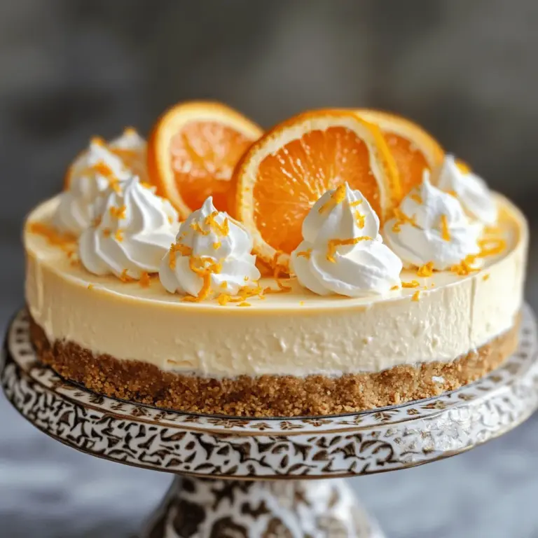 To make a no bake orange creamsicle cheesecake, you need fresh and simple ingredients. Each component plays a key role in building flavor and texture.